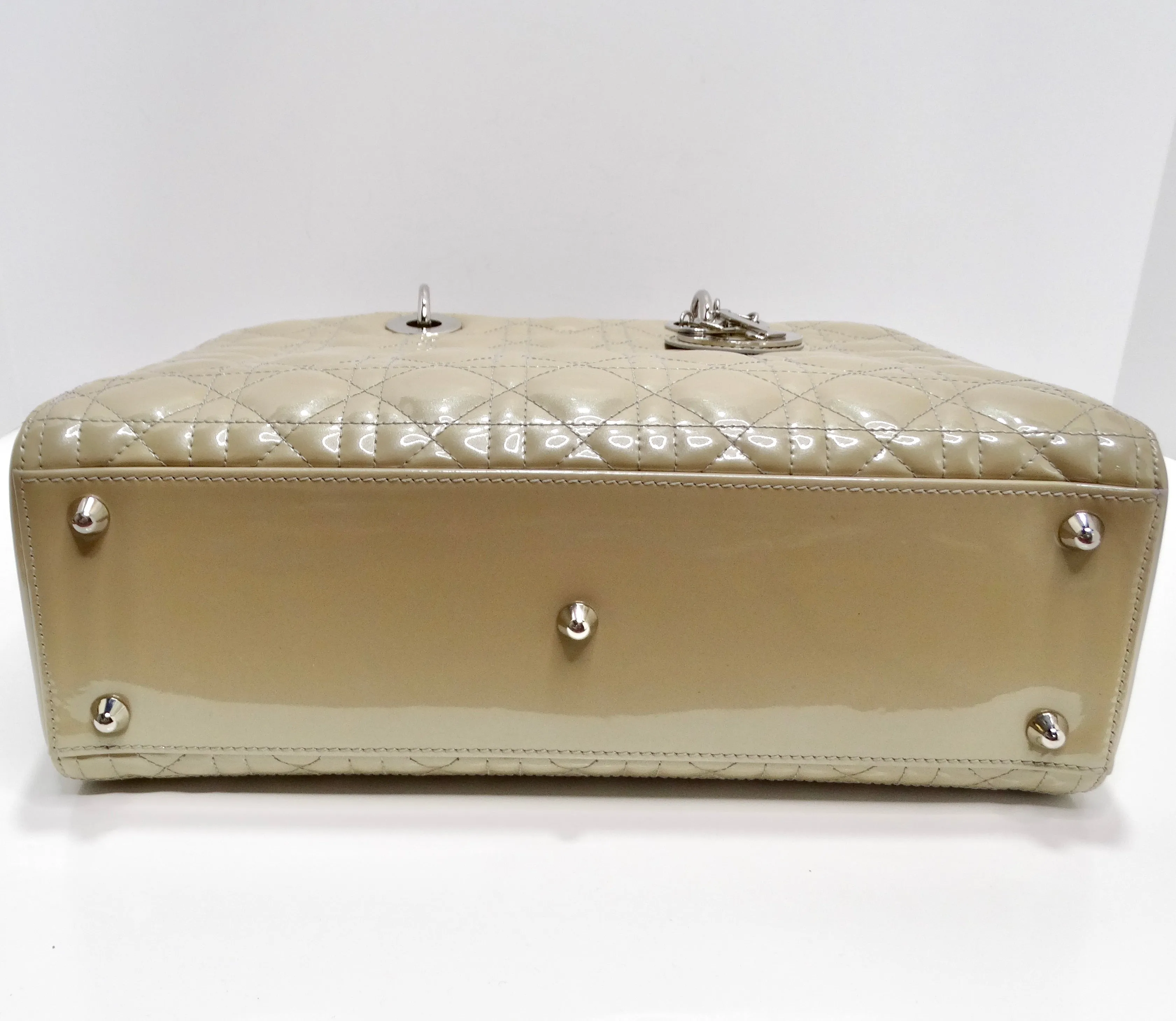 Christian Dior Patent Cannage Large Lady Dior Beige
