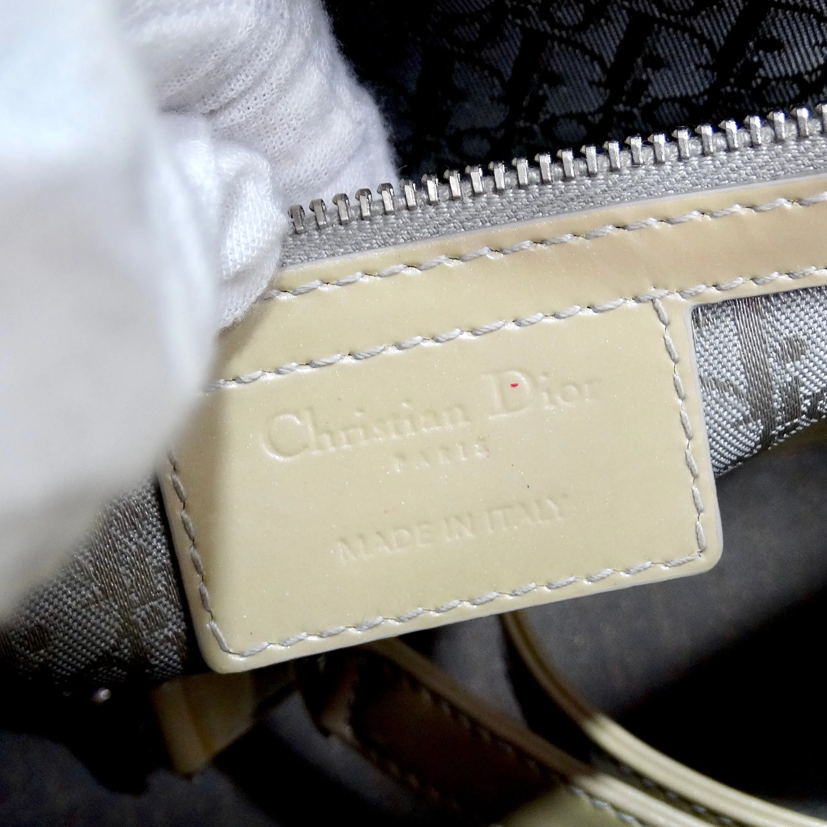 Christian Dior Patent Cannage Large Lady Dior Beige