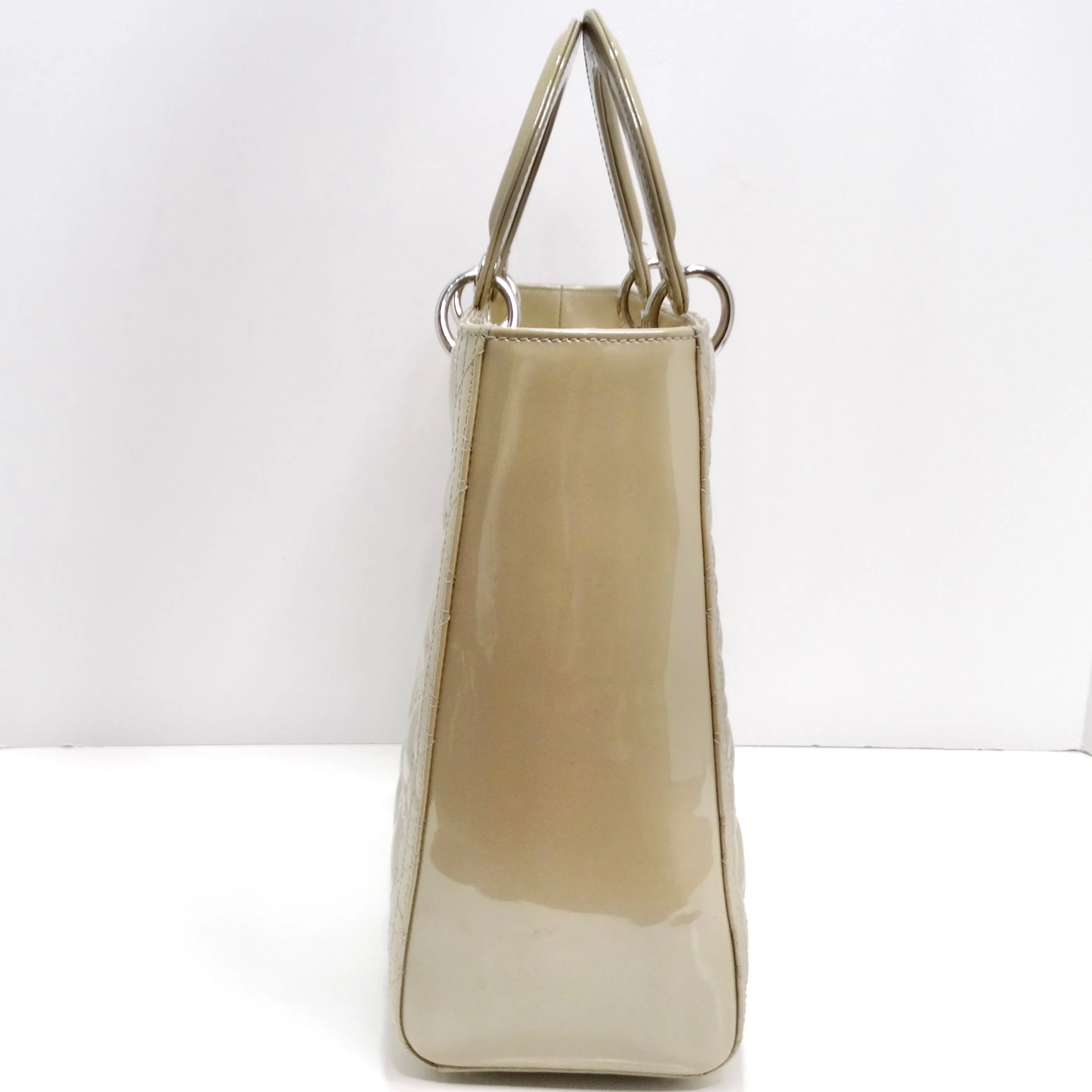 Christian Dior Patent Cannage Large Lady Dior Beige