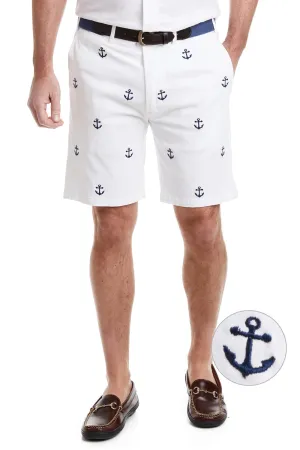 Cisco Short Stretch Twill White with Anchor
