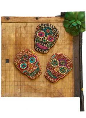 Cowgirl Beaded Skull Mirror