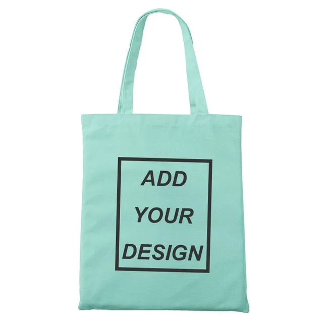 Custom Tote Bag Shopping Add Your Text Print Original Design White Zipper Unisex Fashion Travel Canvas Bags