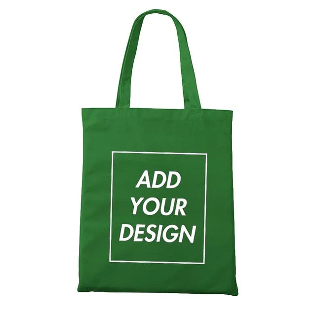 Custom Tote Bag Shopping Add Your Text Print Original Design White Zipper Unisex Fashion Travel Canvas Bags