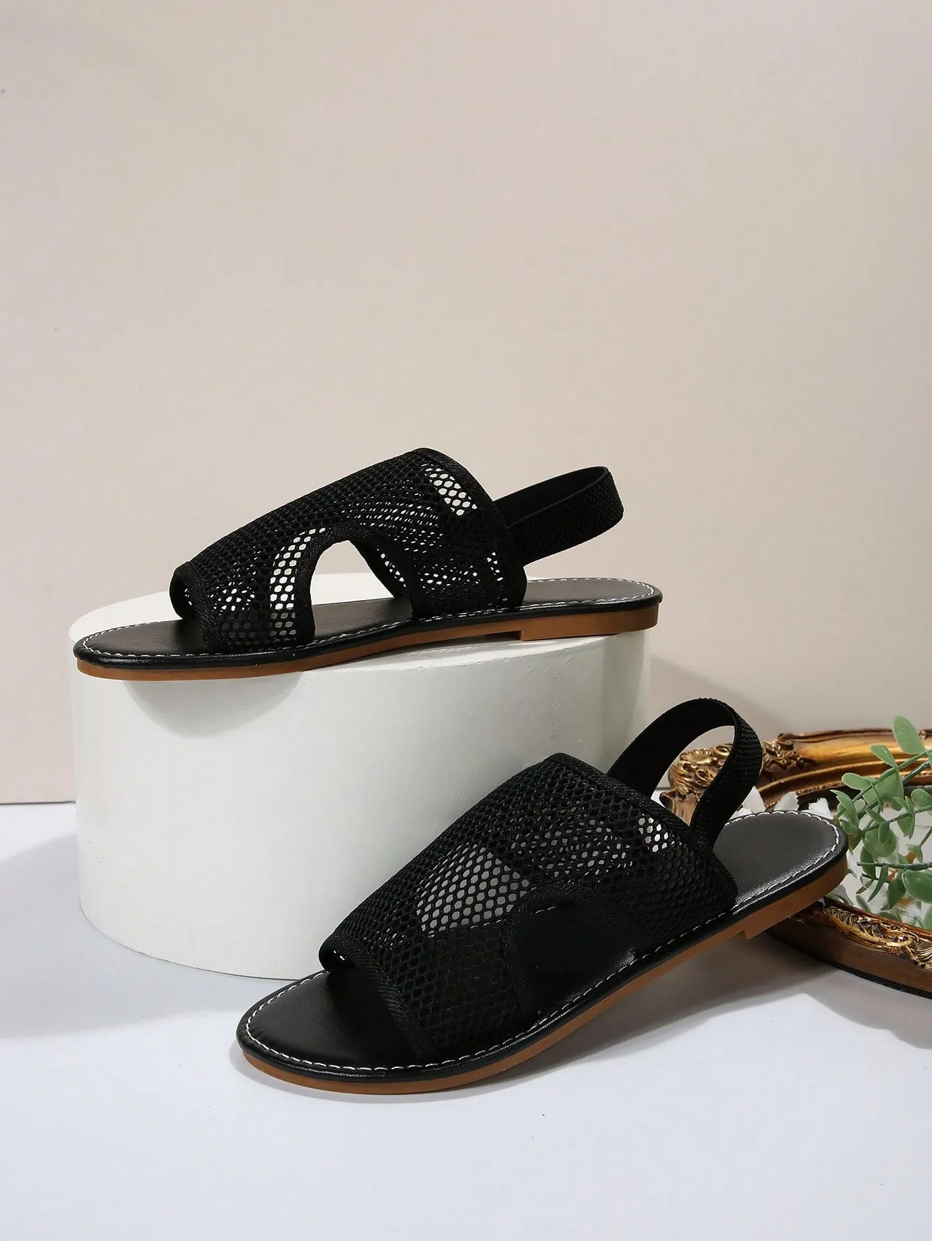Cut Out Slingback Sandals