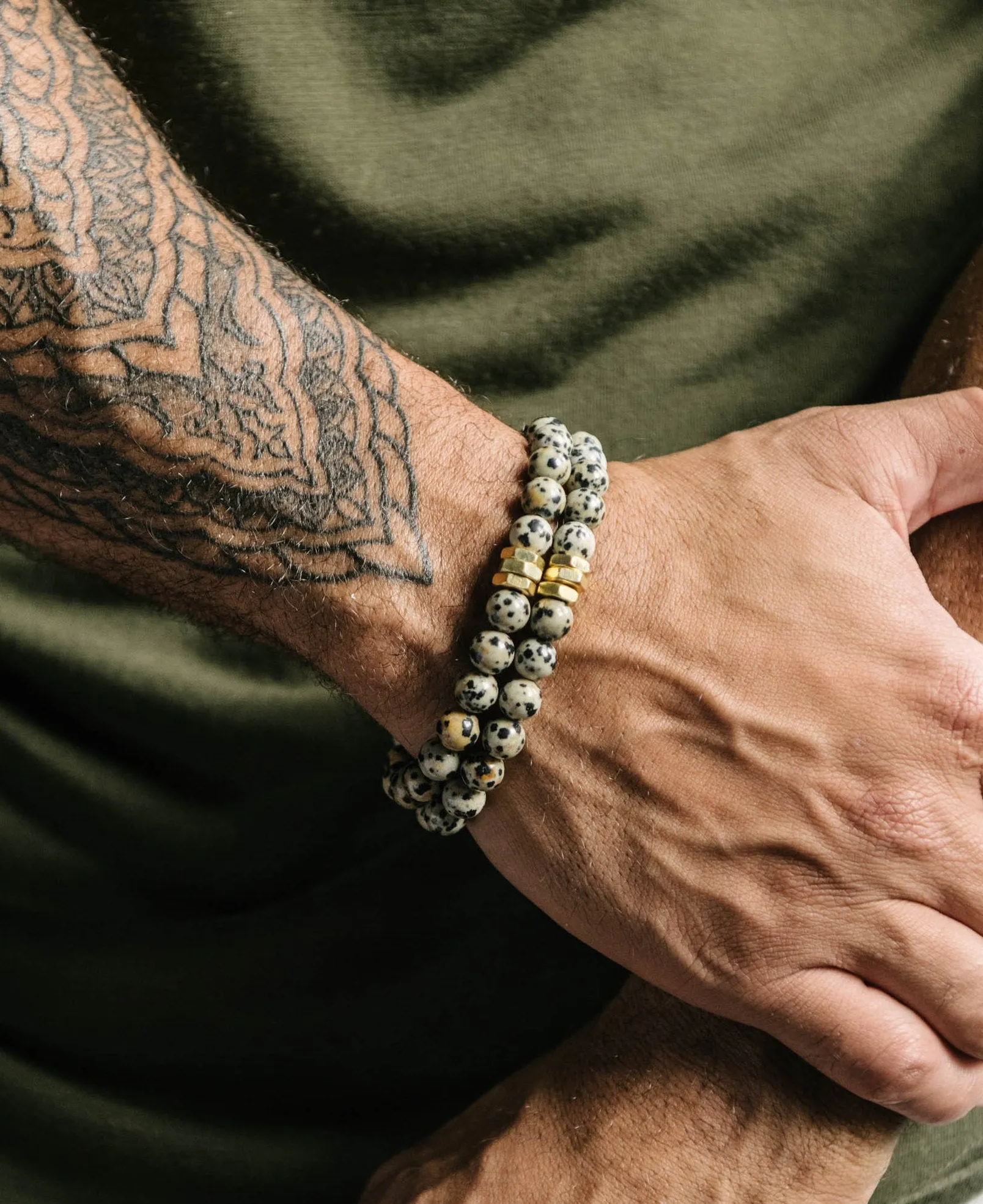 Dalmatian Jasper Beaded Bracelet