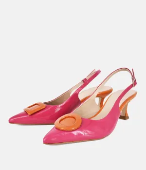 Dansi Pretty Pink/Orange Slingback Heels