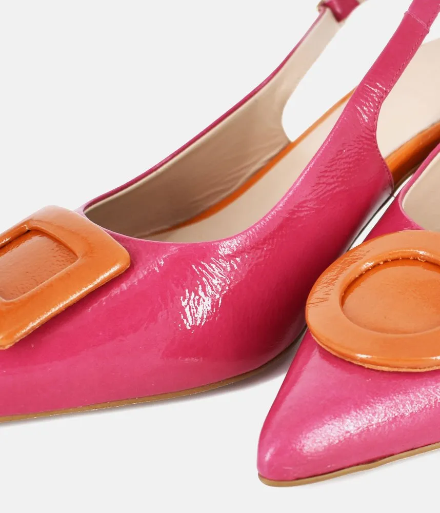 Dansi Pretty Pink/Orange Slingback Heels