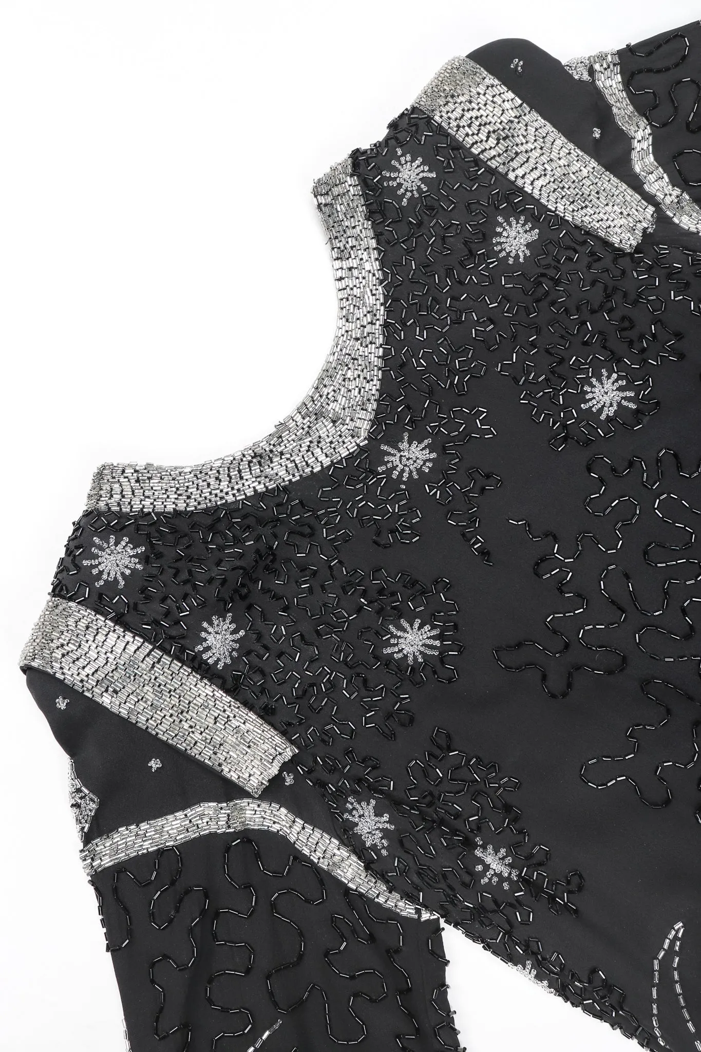 Deco Beaded Plunge Back Dress