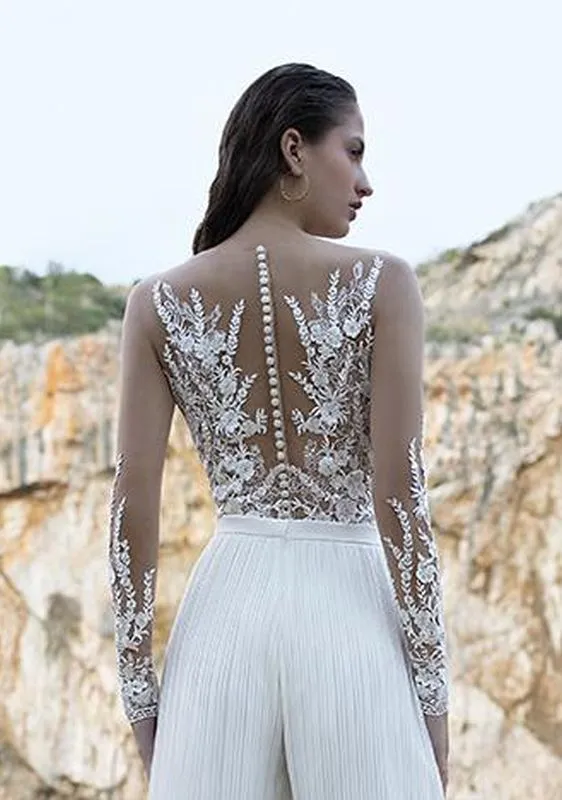 Demetrios DR296T Ivory/Sheer Bridal Separates