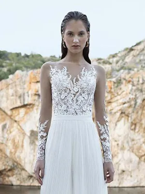 Demetrios DR296T Ivory/Sheer Bridal Separates