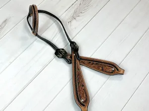 Devil Angel Buckle Leather One Ear Leather Headstall