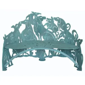Don Drumm Dog Bench Metal Indoor-Outdoor Furniture by Cricket Forge