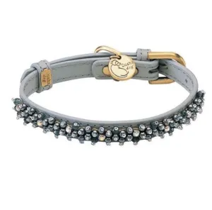 Dosha Dog - Mini Beaded Collar/Leash - Gray, Hematite