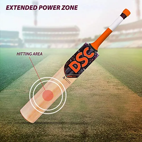 DSC Intense Force Kashmir Willow Cricket Bat for Leather Ball |Size-6 | Light Weight | Free Cover|