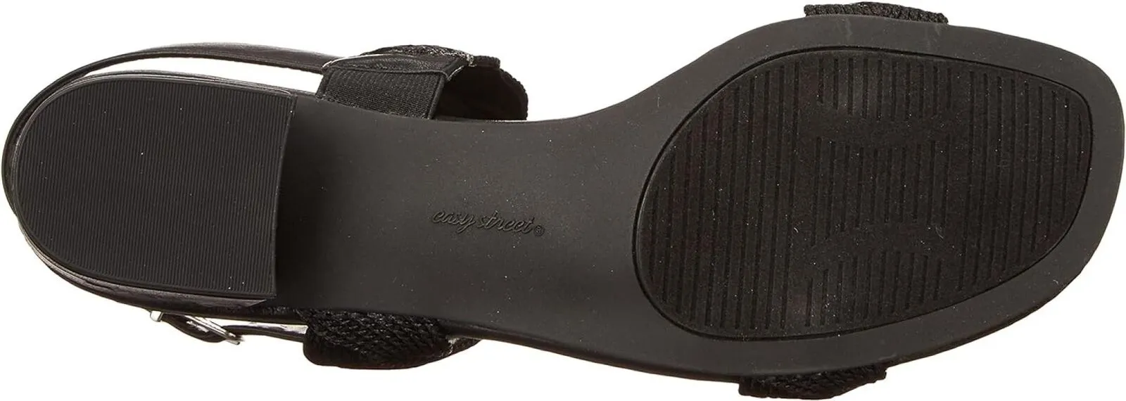 Easy Street Women's Charee Block Heel Sandal Heeled CHARE Black Woven 8.5M