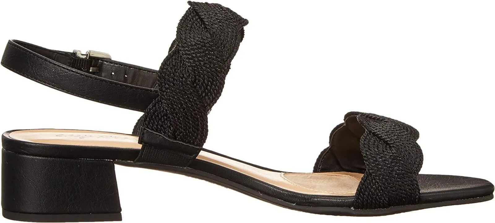 Easy Street Women's Charee Block Heel Sandal Heeled CHARE Black Woven 8.5M