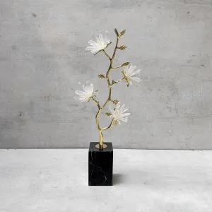 Edit House & Home-Home Artisan Ardenia Golden Flora Brass and Crystal Sculpture