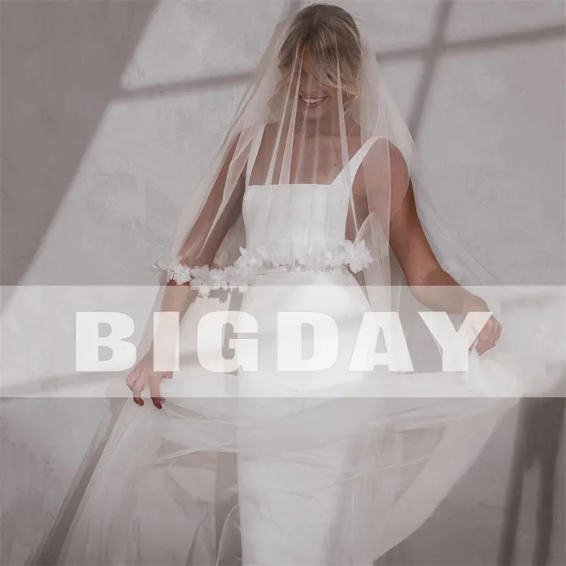Elegant Mermaid Wedding Dresses Women Spaghetti Strap Open Back