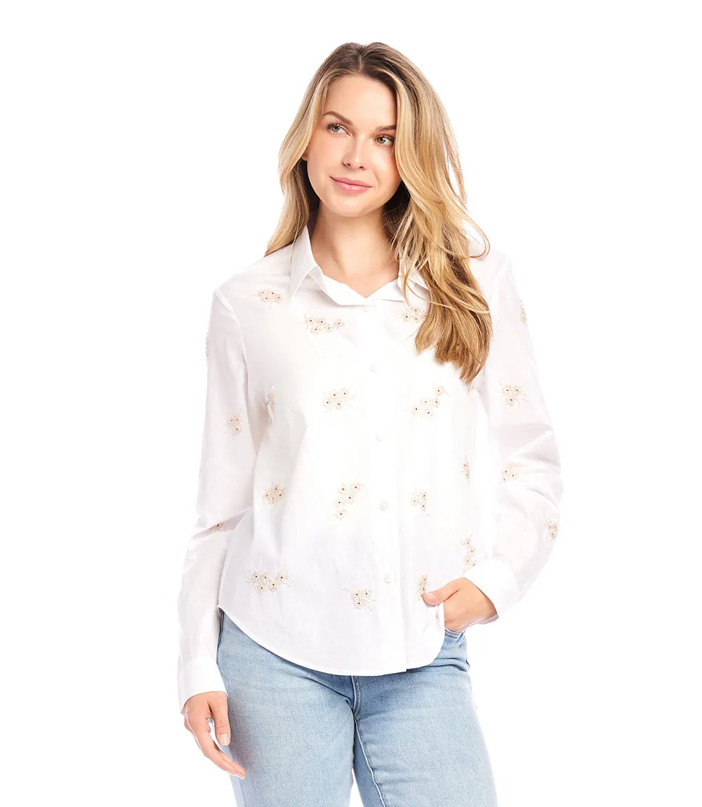 Embellished Button Up Shirt