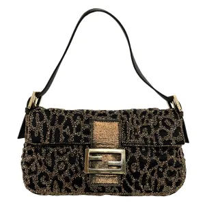 Fendi Cheetah Beaded Baguette Bag