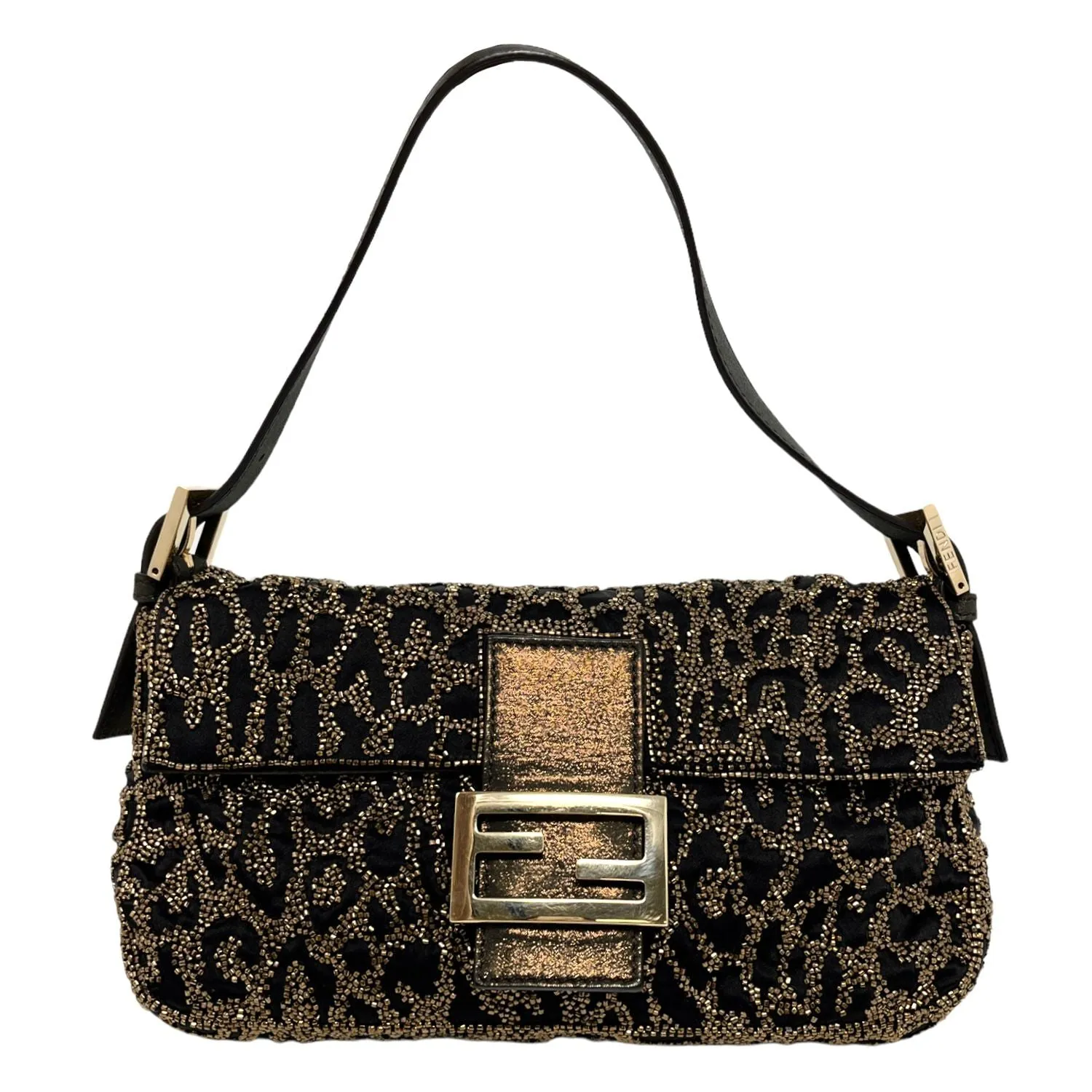 Fendi Cheetah Beaded Baguette Bag
