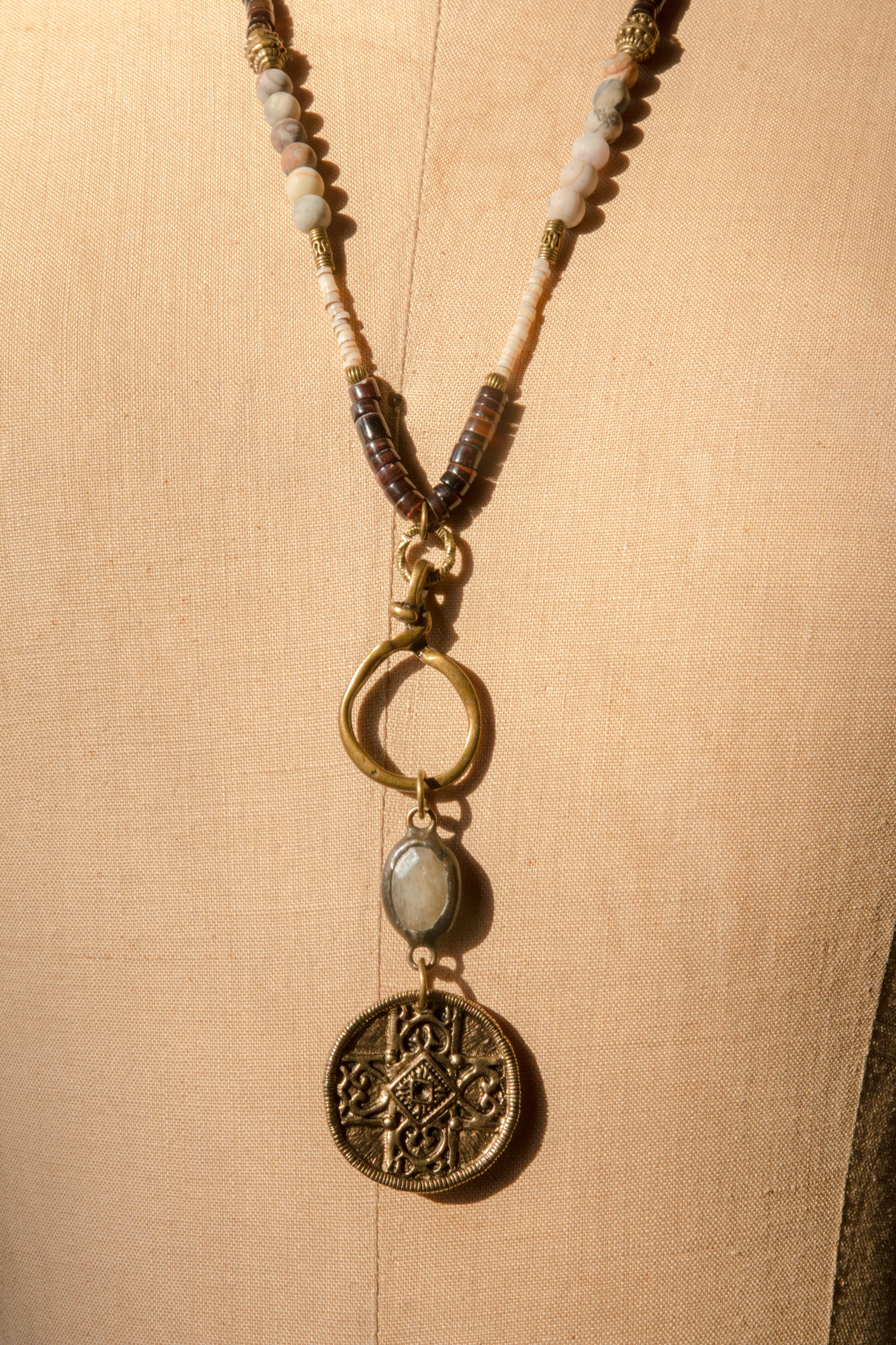 Free Fallin' Leather and Brass Necklace