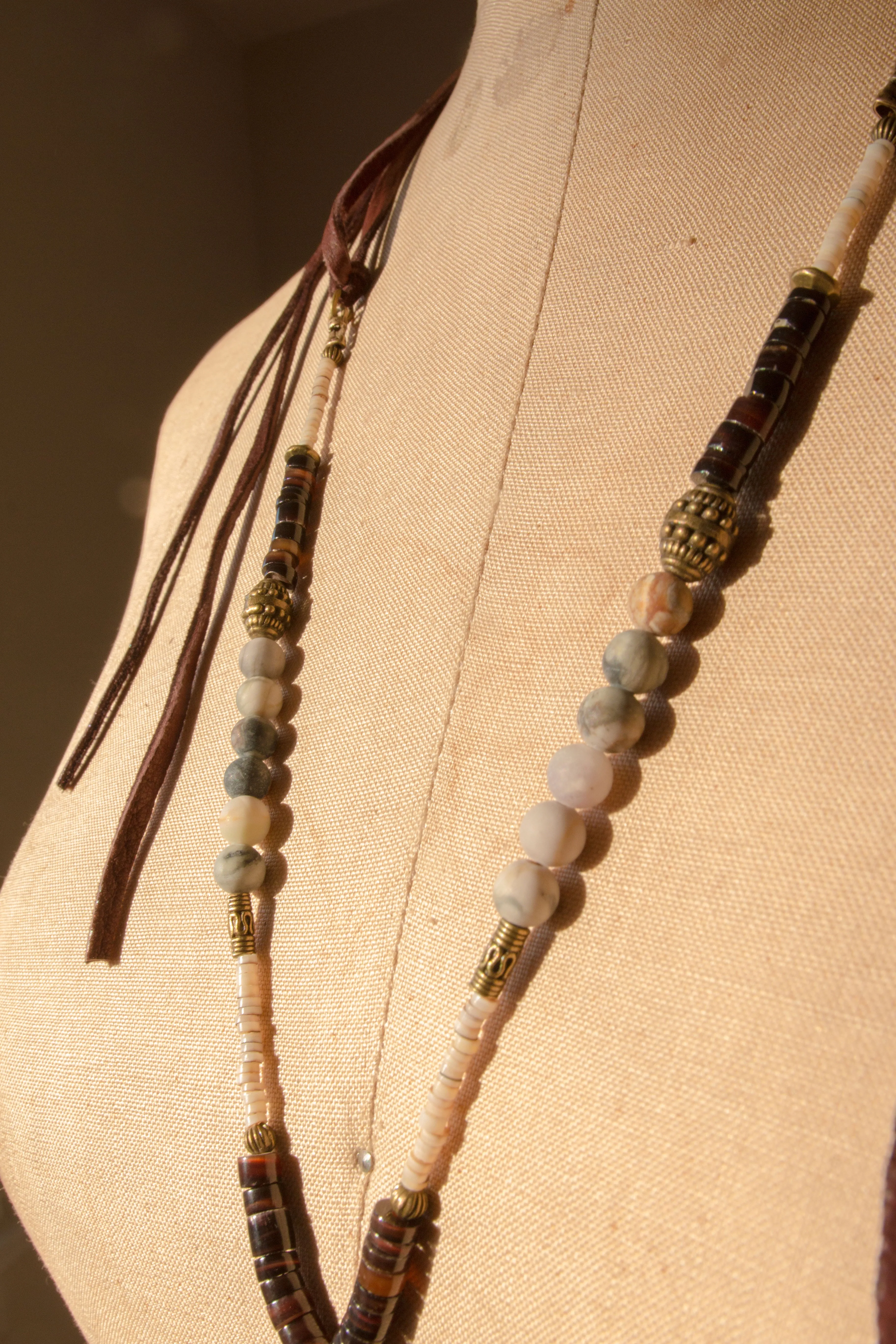 Free Fallin' Leather and Brass Necklace