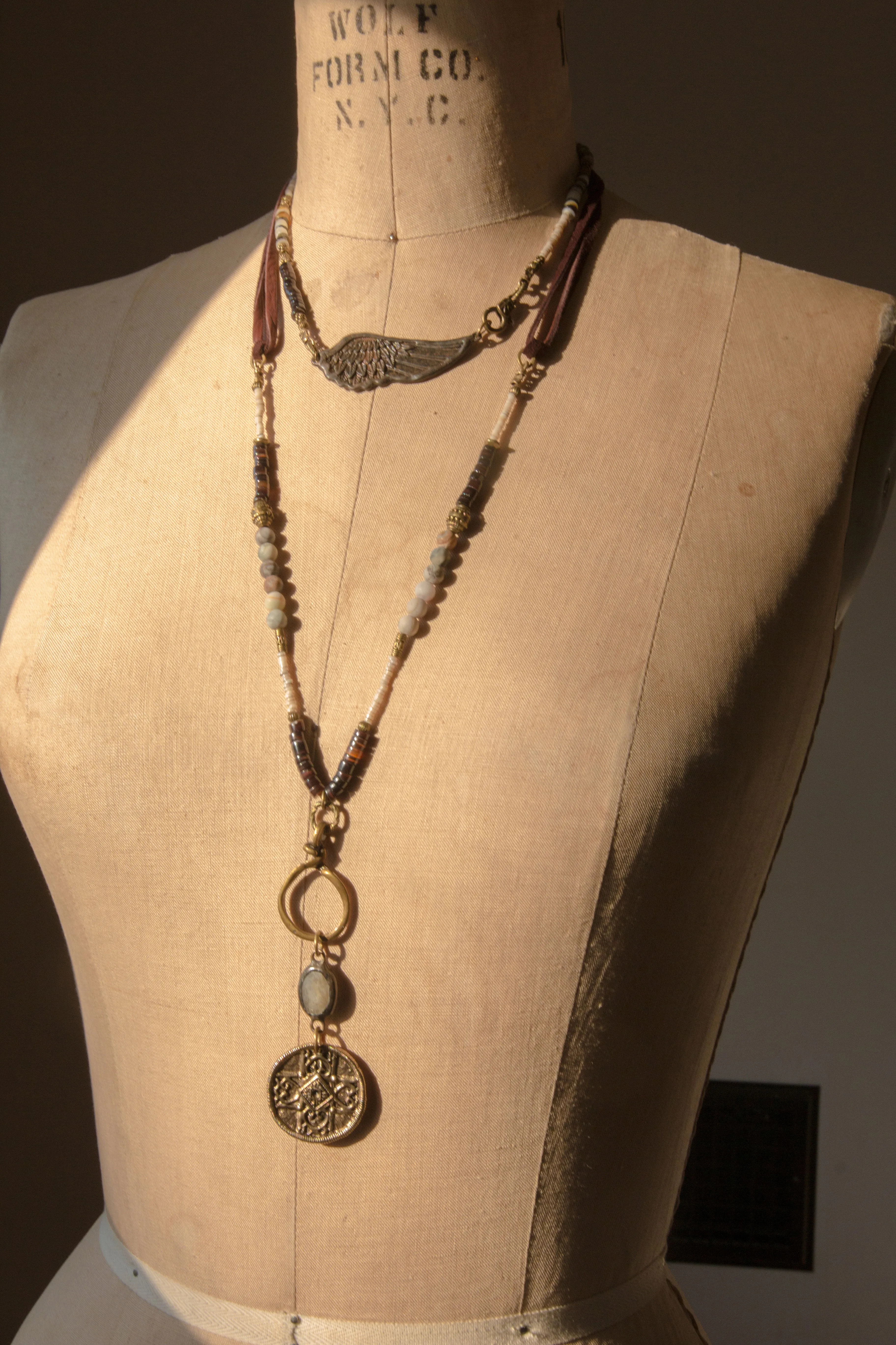 Free Fallin' Leather and Brass Necklace