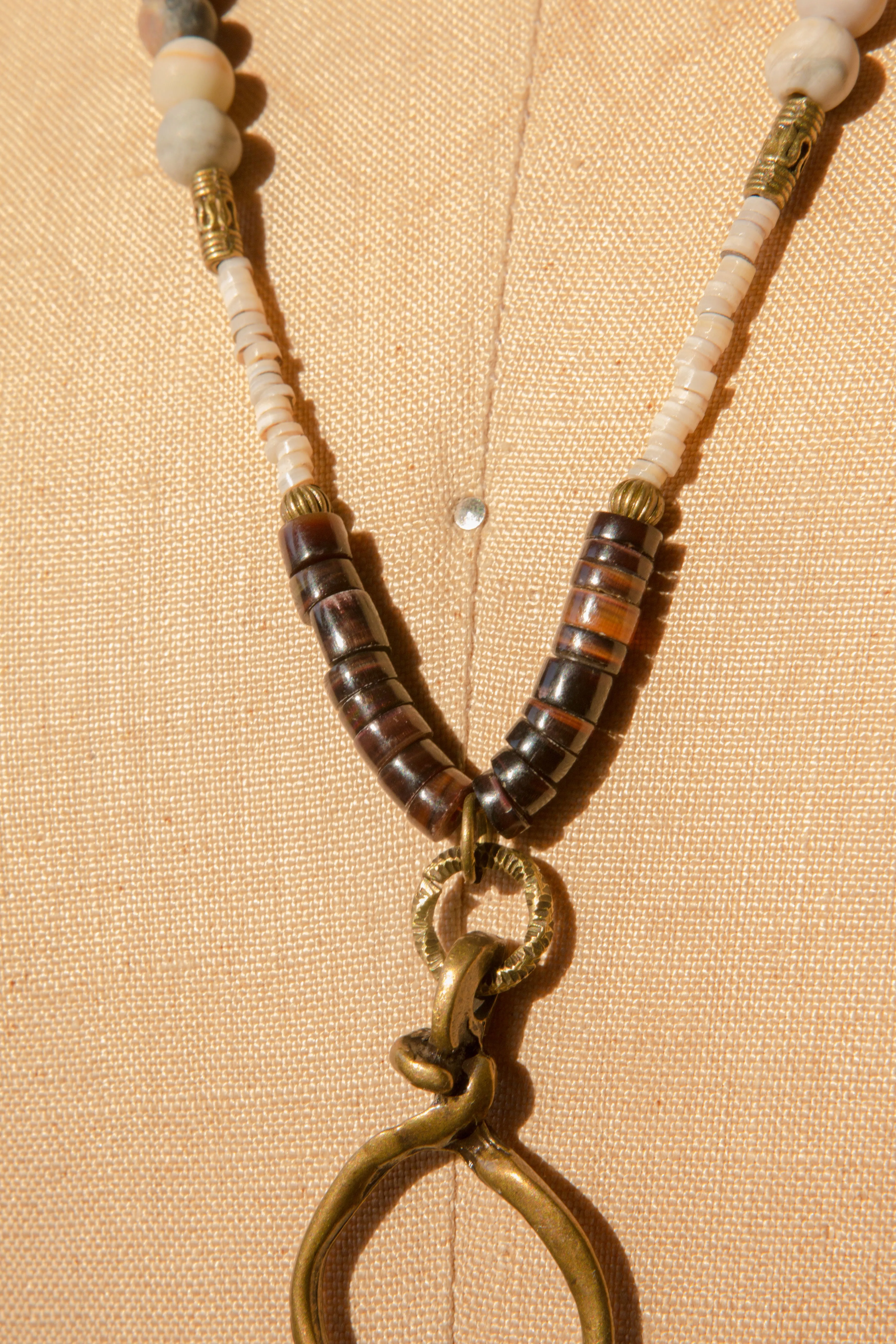 Free Fallin' Leather and Brass Necklace
