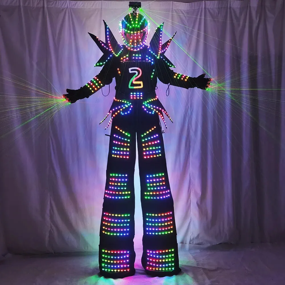 Full Color Smart Pixels LED Robot Suit
