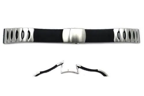 Genuine Seiko Black Rubber with Butterfly Clasp 19mm Watch Band
