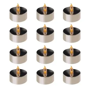 Gold LED Tea Lights with Red Berry Branches
