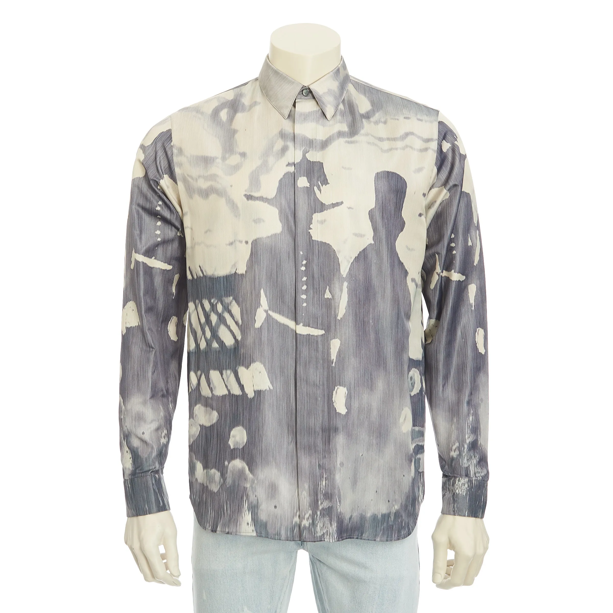 Gray Dior And Peter Doig Shirt In Technical Silk Canvas