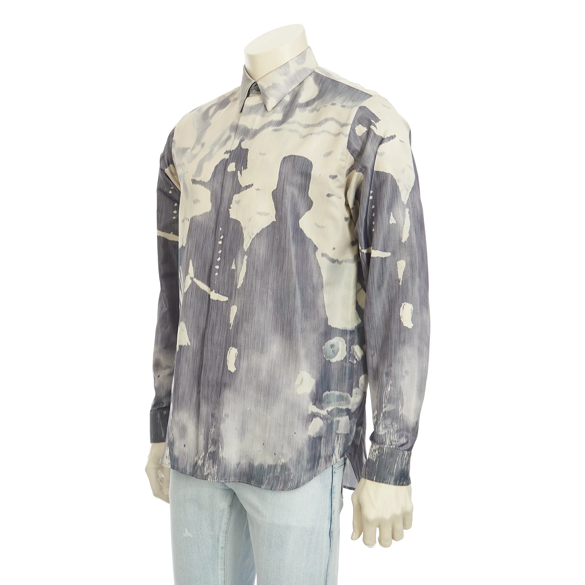 Gray Dior And Peter Doig Shirt In Technical Silk Canvas