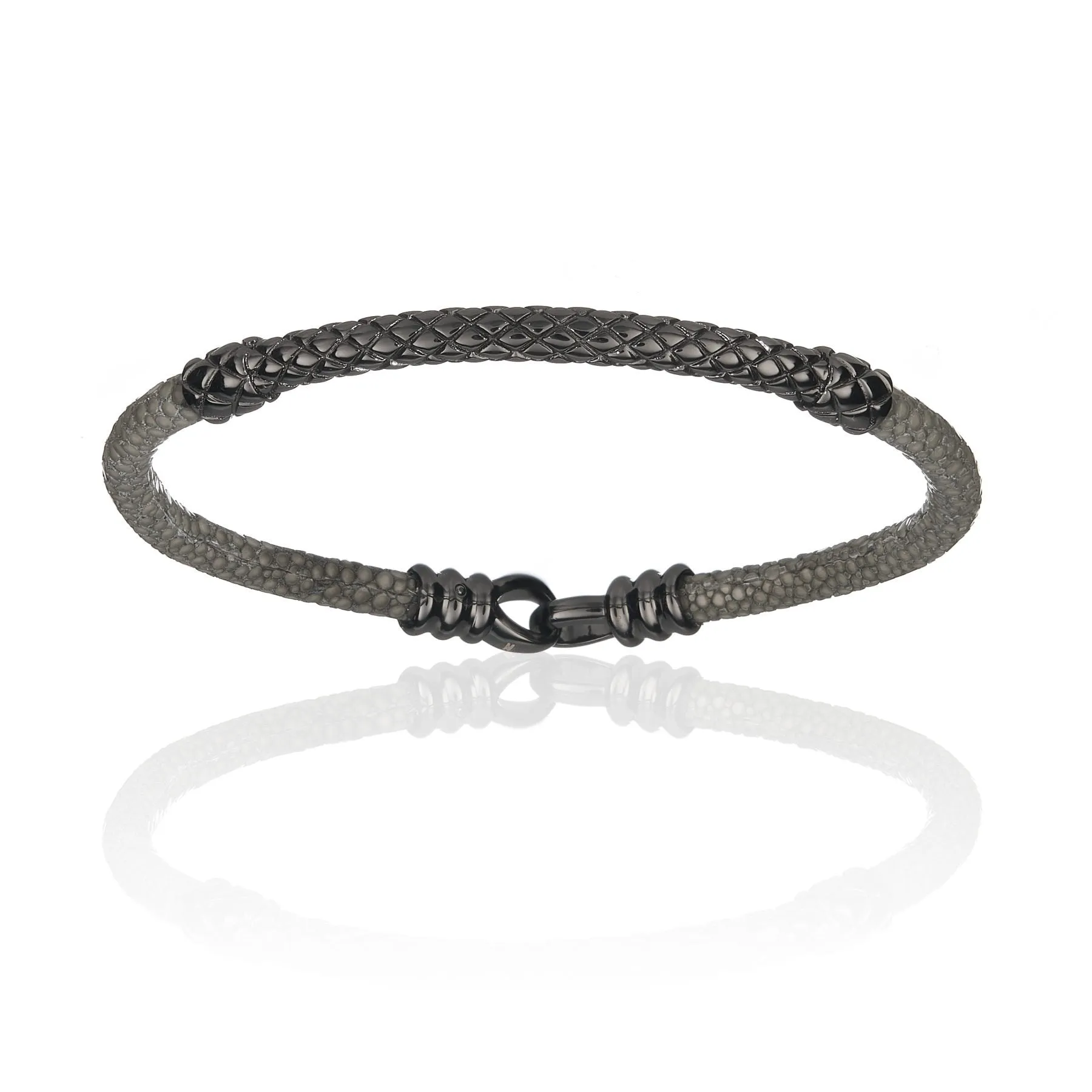 Gray Stingray Bracelet With Black PVD