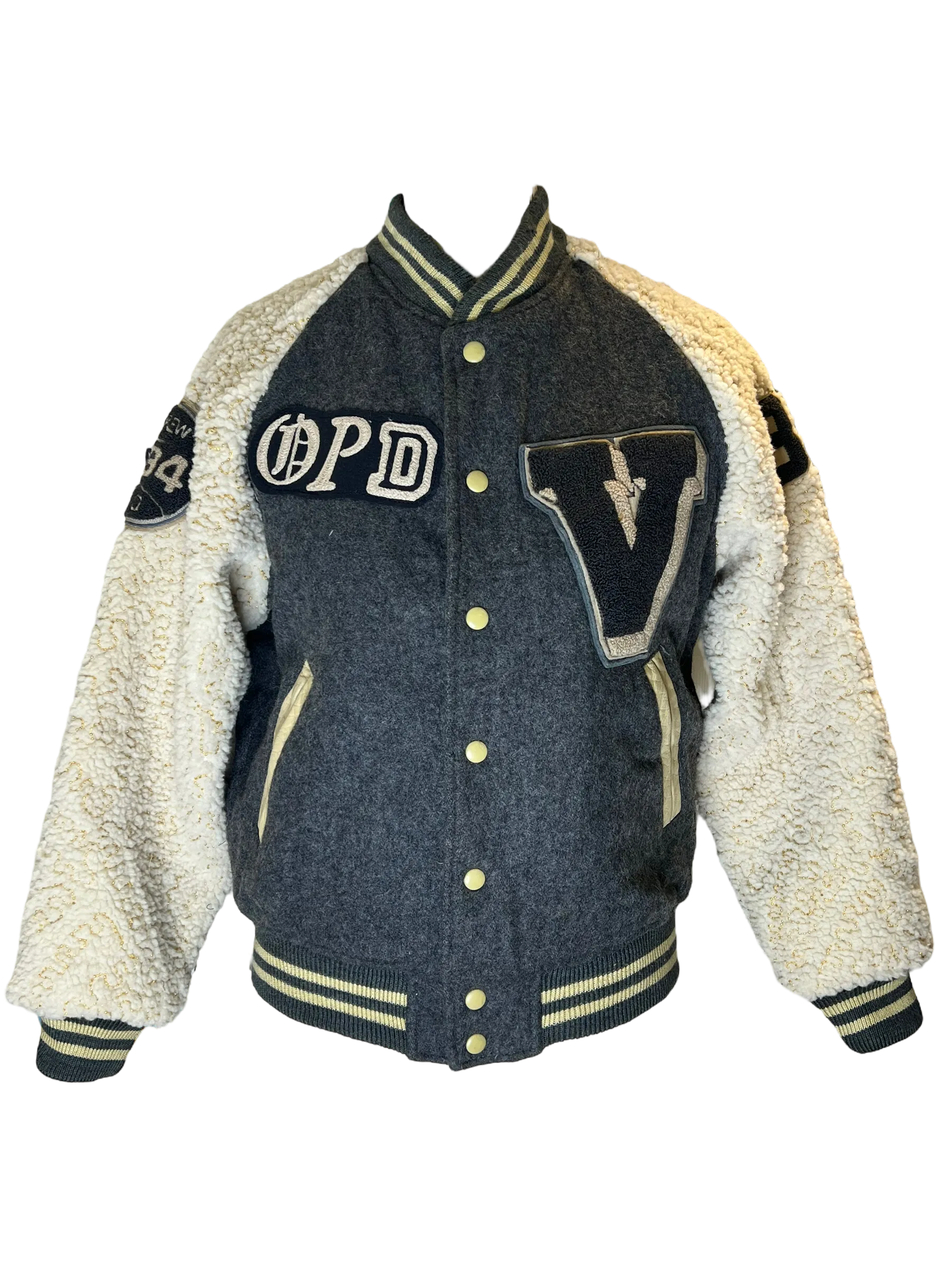 Grey Vox Crew Varsity Jacket