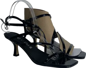 Guess Black Rimilla Patent Leather Sandals UK 6 EU 39 👠