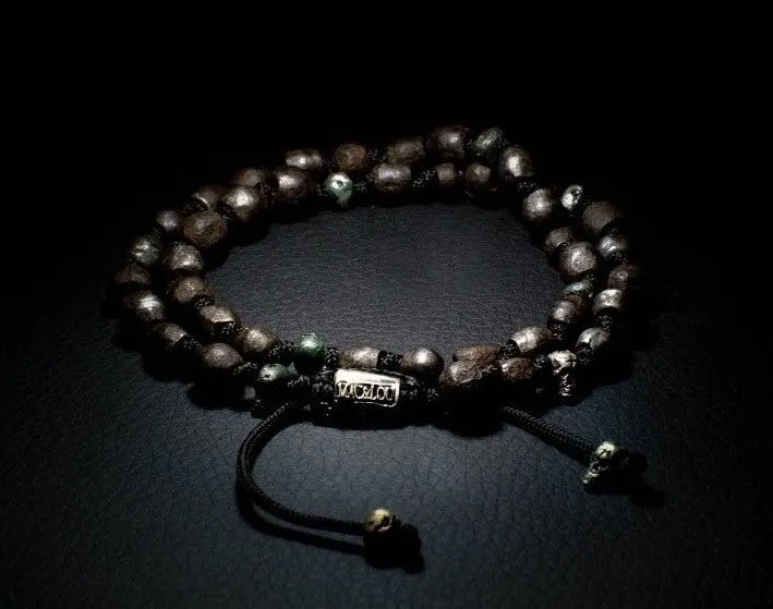Hand-Knotted 4-Layer Iron & Silver Wrap Bracelet