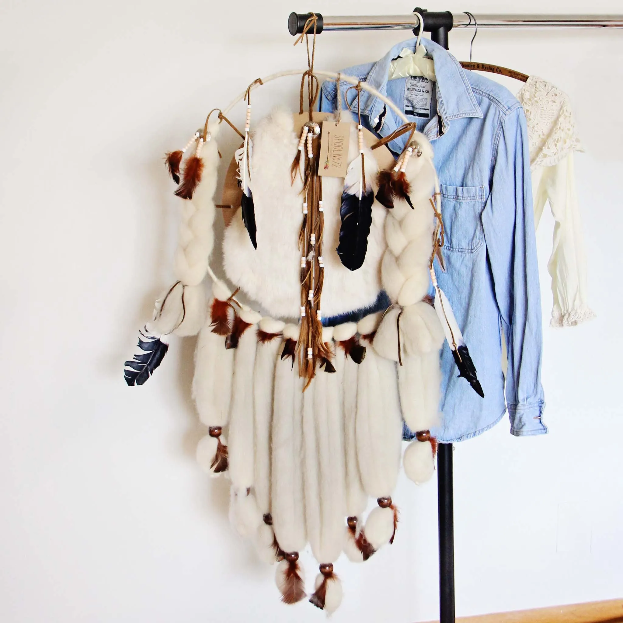 Handmade Large Feather Dreamcatcher