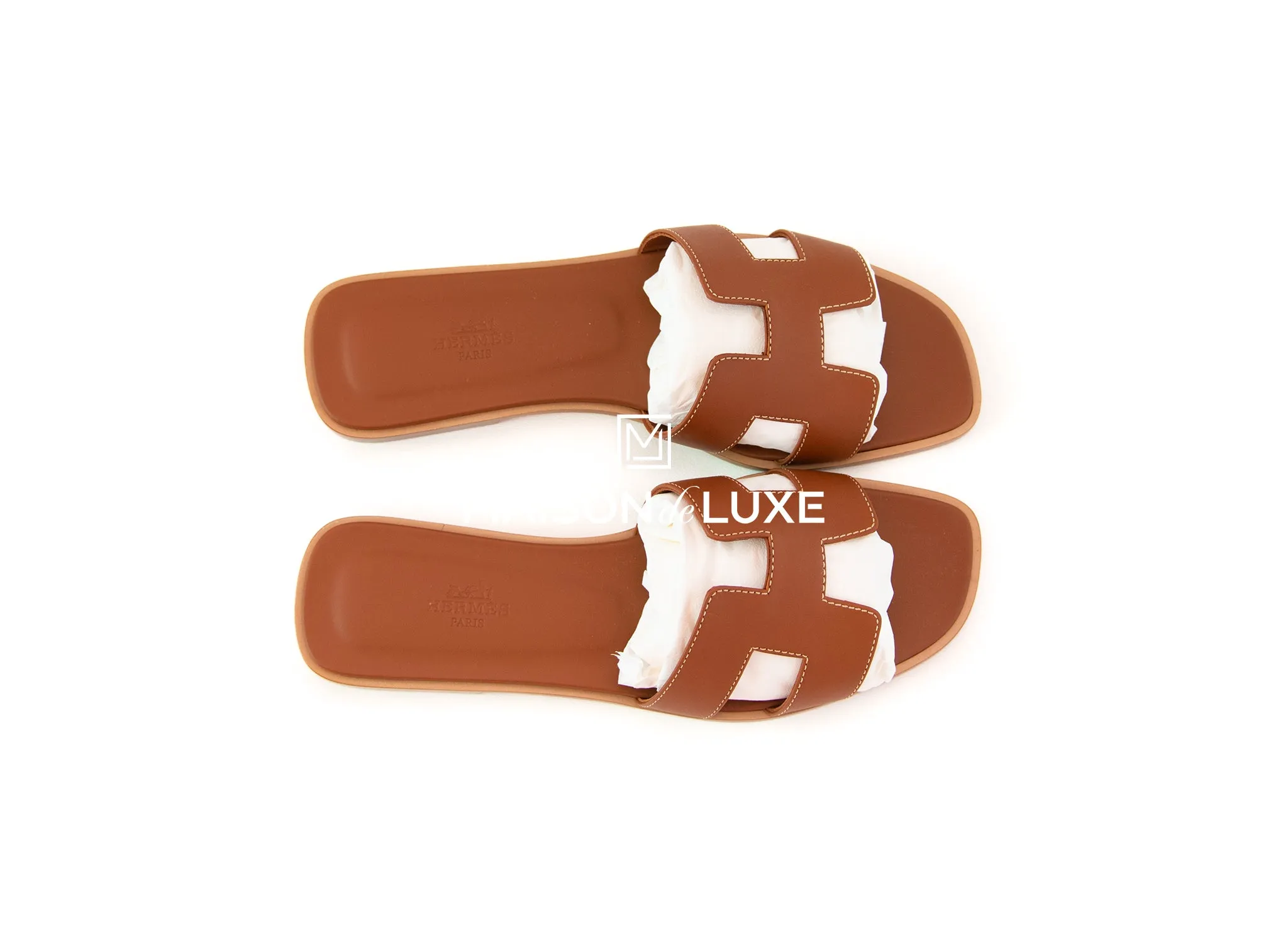 Hermes Women's Gold Oran Sandal 38
