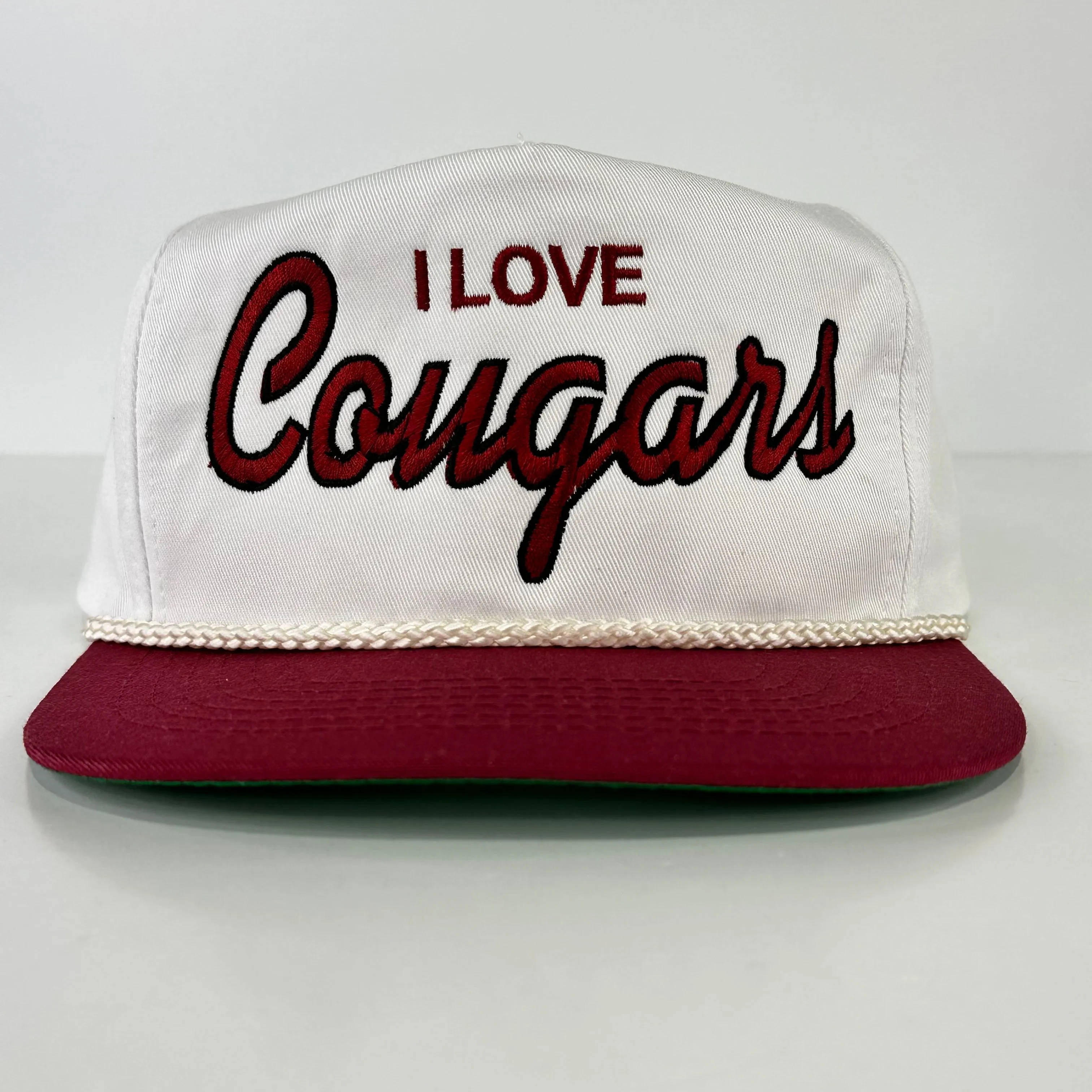 I LOVE COUGARS Funny Vintage Rope SnapBack Cap Hat Custom Embroidered