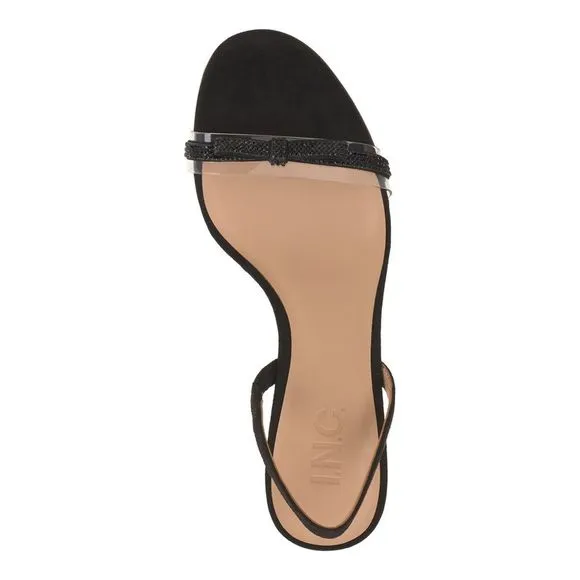 INC Womens Black Mixed Media Linnette Toe Stiletto Slip On Slingback Sandal 6 M