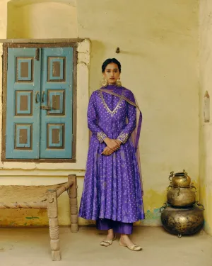 Iris Purple anarkali set