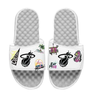 Islide Allover Patch White Sandals
