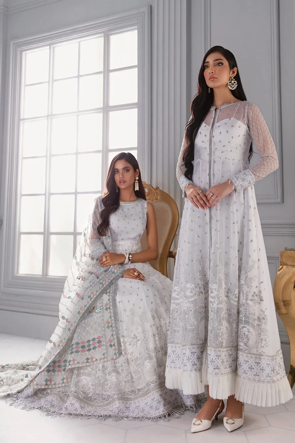 Jazmin Embroidered Chiffon 2022 | IRÍS LUXURY EDITION | ICE WHITE