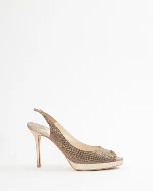 Jimmy Choo Gold Metallic Slingback Heels - 38