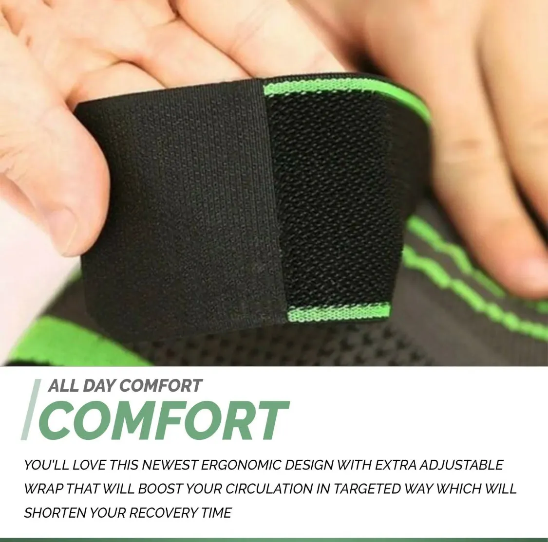 Knee Support Brace - Arthritis Pain, Injury Recovery, Running, Workout (Single)
