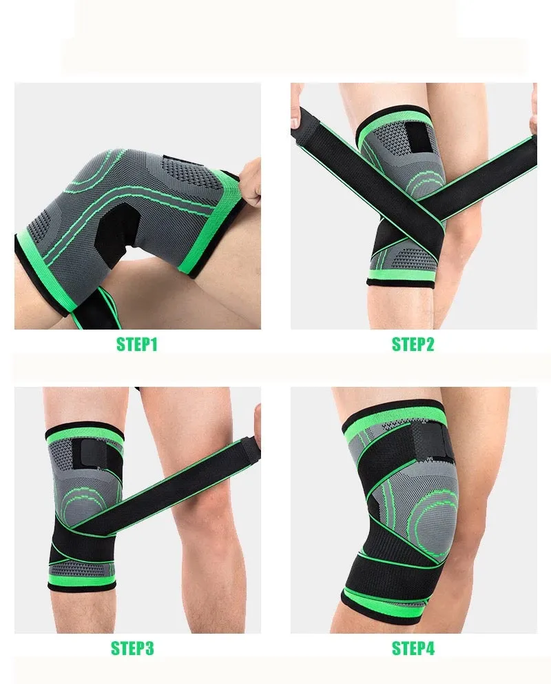 Knee Support Sleeve Adjustable Strap - Arthritis Pain, Injury Recovery, Running, Workout