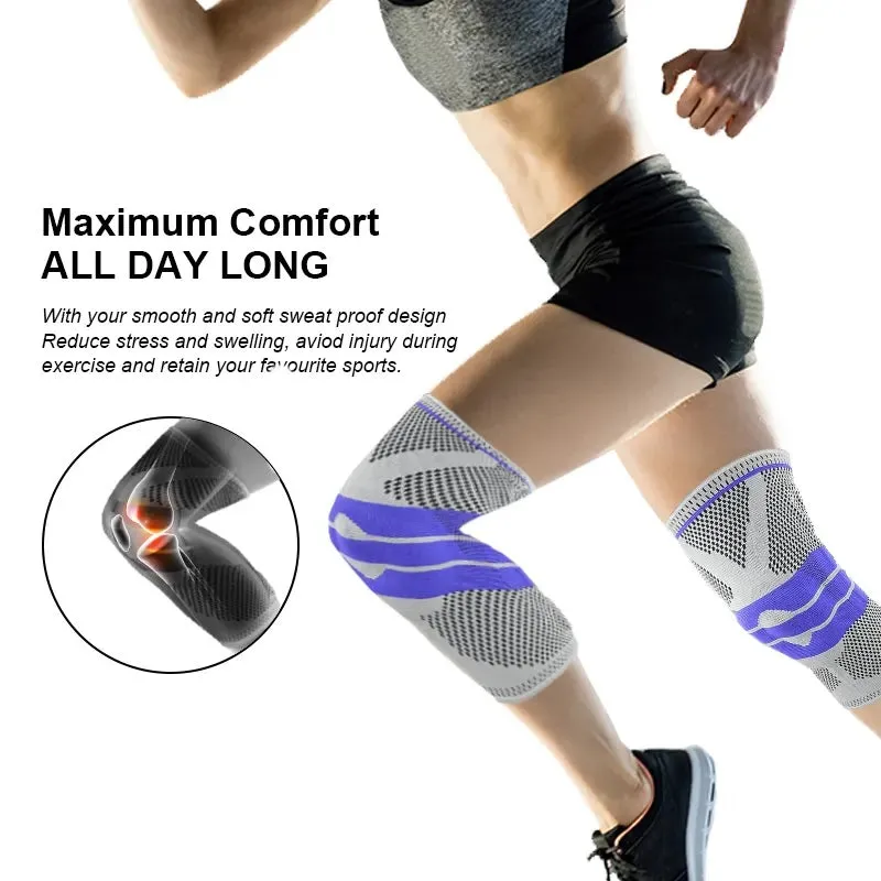 Knee Support Sleeve Adjustable Strap - Arthritis Pain, Injury Recovery, Running, Workout
