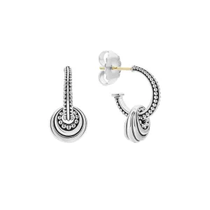 LAGOS Signature Caviar Fluted Disc Beaded Hoop Earrings
